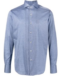 Chemise à manches longues bleu clair Canali