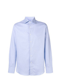 Chemise à manches longues bleu clair Canali