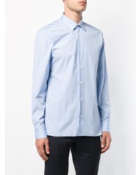 Chemise à manches longues bleu clair Z Zegna