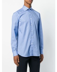 Chemise à manches longues bleu clair Canali