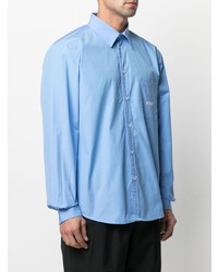 Chemise à manches longues bleu clair MSGM