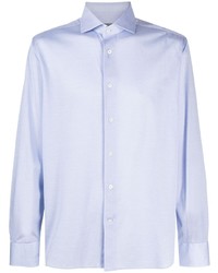 Chemise à manches longues bleu clair Corneliani