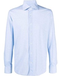 Chemise à manches longues bleu clair Corneliani