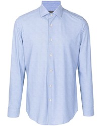 Chemise à manches longues bleu clair Corneliani