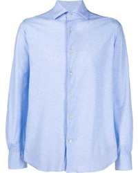 Chemise à manches longues bleu clair Corneliani