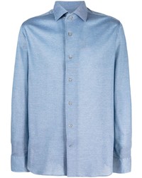 Chemise à manches longues bleu clair Corneliani