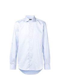 Chemise à manches longues bleu clair Corneliani