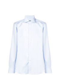 Chemise à manches longues bleu clair Corneliani