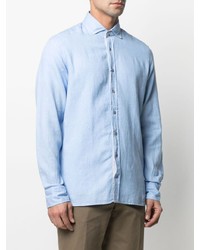 Chemise à manches longues bleu clair Hackett