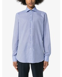 Chemise à manches longues bleu clair Canali