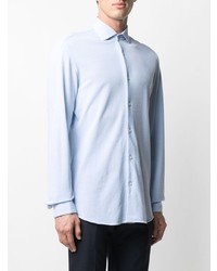 Chemise à manches longues bleu clair Z Zegna