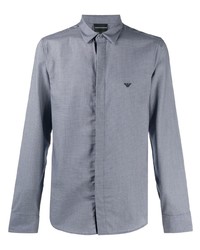 Chemise à manches longues bleu clair Emporio Armani