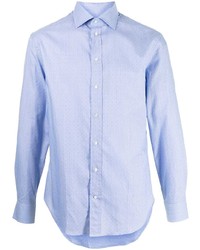 Chemise à manches longues bleu clair Emporio Armani