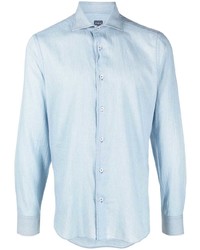 Chemise à manches longues bleu clair Fedeli