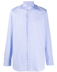 Chemise à manches longues bleu clair Finamore 1925 Napoli