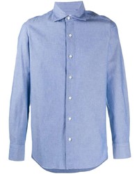 Chemise à manches longues bleu clair Finamore 1925 Napoli