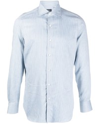 Chemise à manches longues bleu clair Finamore 1925 Napoli