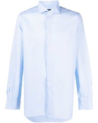 Chemise à manches longues bleu clair Finamore 1925 Napoli