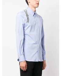 Chemise à manches longues bleu clair Alexander McQueen