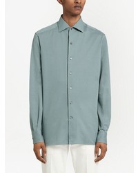 Chemise à manches longues bleu clair Zegna