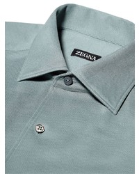 Chemise à manches longues bleu clair Zegna