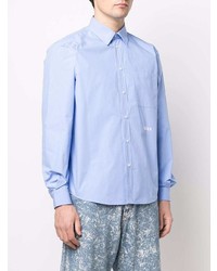 Chemise à manches longues bleu clair MSGM