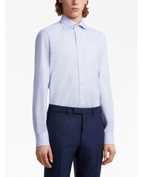 Chemise à manches longues bleu clair Zegna