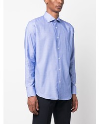 Chemise à manches longues bleu clair Canali