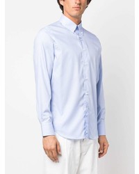 Chemise à manches longues bleu clair Canali