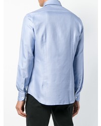 Chemise à manches longues bleu clair Corneliani