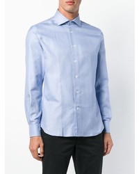 Chemise à manches longues bleu clair Corneliani