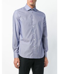 Chemise à manches longues bleu clair Corneliani