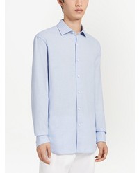 Chemise à manches longues bleu clair Zegna