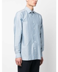 Chemise à manches longues bleu clair Zegna