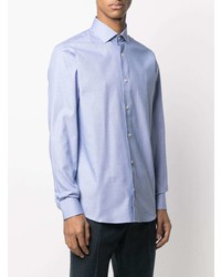 Chemise à manches longues bleu clair Z Zegna