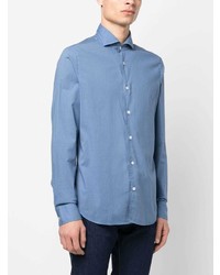 Chemise à manches longues bleu clair Fedeli