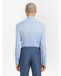 Chemise à manches longues bleu clair Ermenegildo Zegna