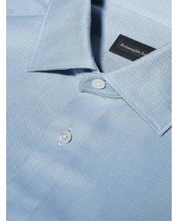 Chemise à manches longues bleu clair Ermenegildo Zegna