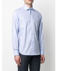 Chemise à manches longues bleu clair Canali