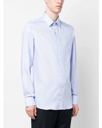 Chemise à manches longues bleu clair Canali