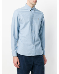 Chemise à manches longues bleu clair MAISON KITSUNÉ