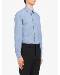 Chemise à manches longues bleu clair Prada