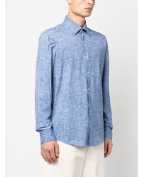 Chemise à manches longues bleu clair BOSS