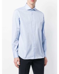 Chemise à manches longues bleu clair Corneliani