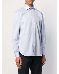 Chemise à manches longues bleu clair Corneliani