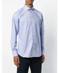 Chemise à manches longues bleu clair Canali