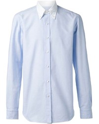 Chemise à manches longues bleu clair Salvatore Piccolo