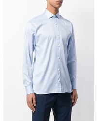 Chemise à manches longues bleu clair Z Zegna