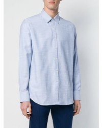 Chemise à manches longues bleu clair Canali