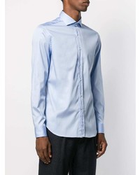 Chemise à manches longues bleu clair Corneliani